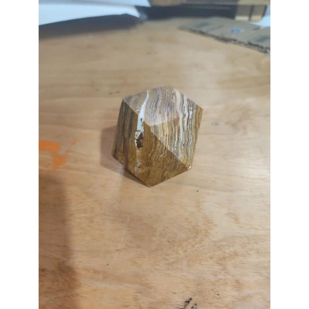 14 sided jasper agate stone paper weight